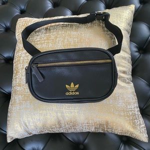 Black Leather Adidas Fanny Pack Bumbag